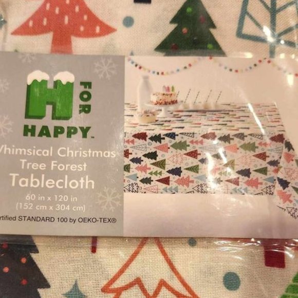Whimsical Christmas Tree Forest Tablecloth & Napkin Set - NEW! - Picture 5 of 5